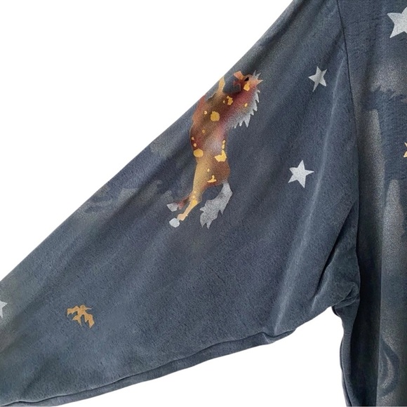 Crain Vintage Designer Hand Painted Cowgirl Horse Equestrian Shirt size XS Blue - Picture 5 of 10